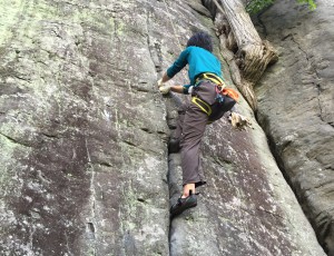 沢に行かない日は岩登り・・・